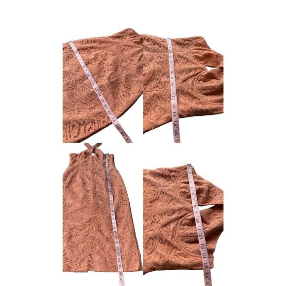 Bardot Riveria Lace Corset Bodycon Halter Dress In Rust Orange/Peach Size 8 - Picture 11 of 11